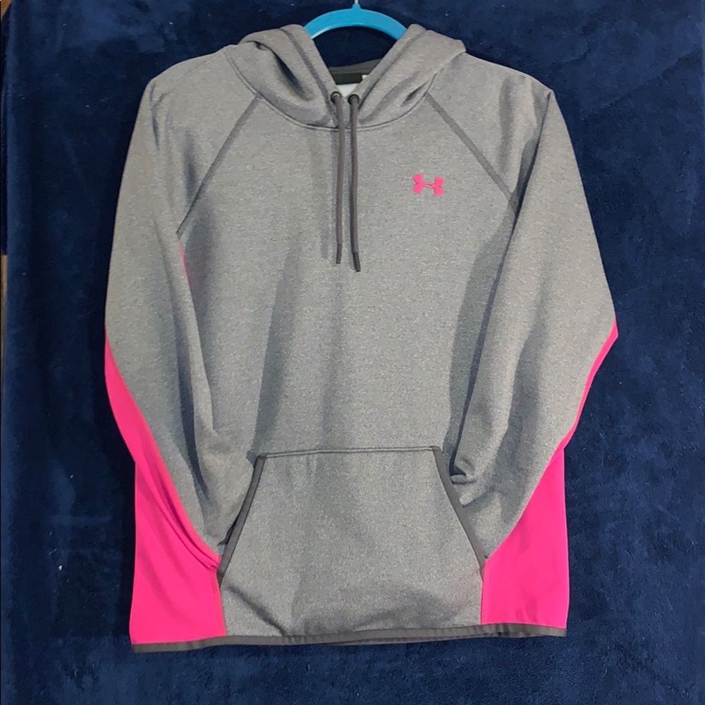 Under armor grey and pink sweatshirt